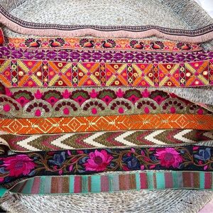 Embroidered Ribbon Trim Yards Full Bundle Lot